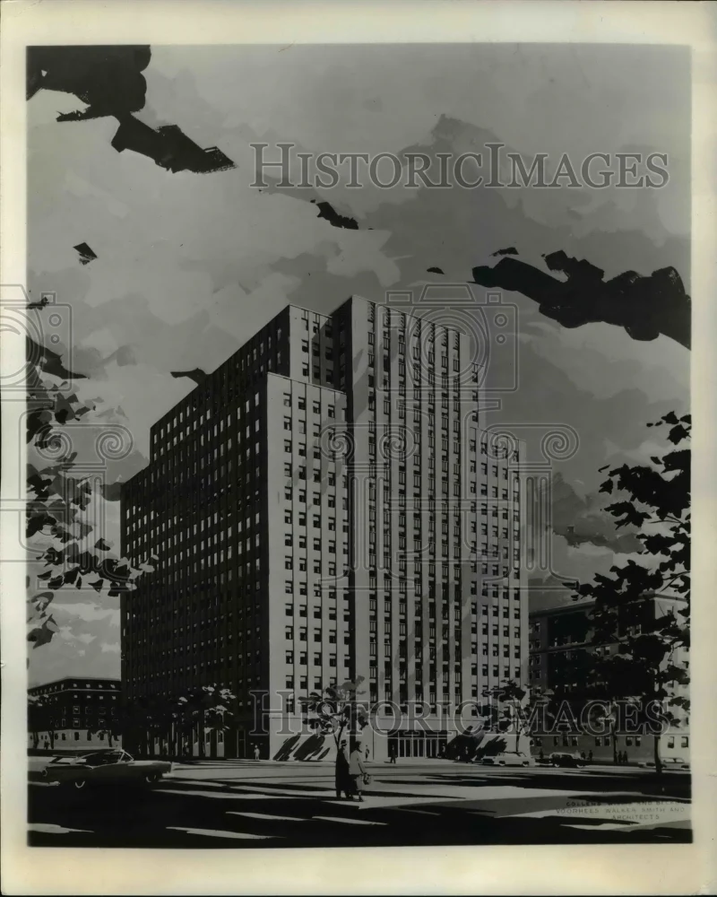 1957 Press Photo Architects' presentation of Interchurch Center