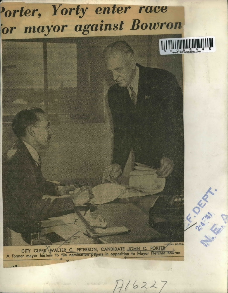 1941 Press Photo Walter C. Peterson and John C. Porter - Image 2
