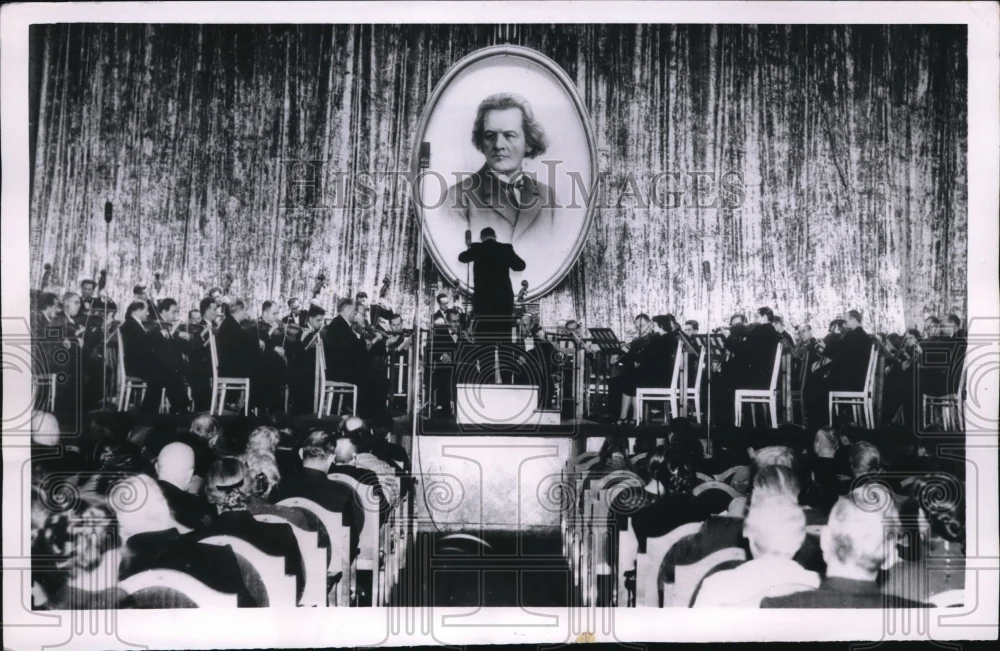1955 Press Photo Moscow Russia, 125th Anniversary Concert, Anton Rubinstein