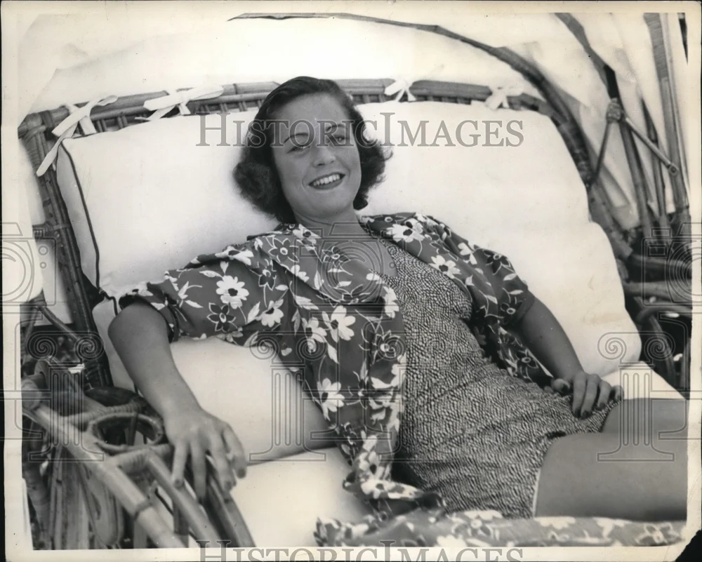 1937 Press Photo LeBrun Rhinelander At Palm Beach Florida For Winter Holiday