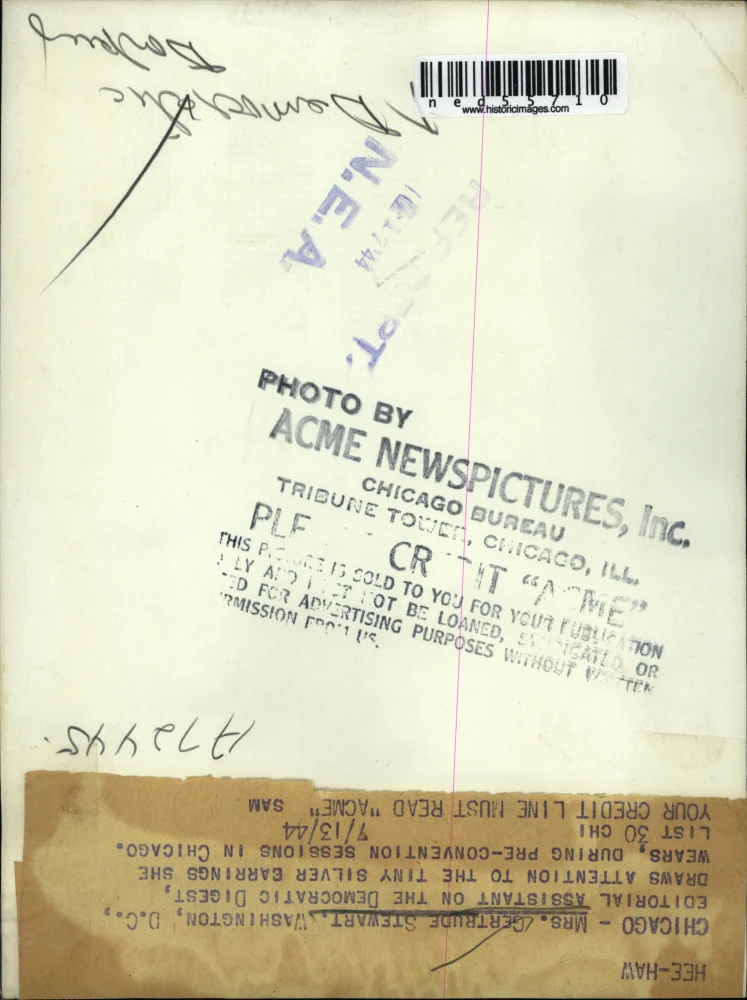 1944 Press Photo Chicago Mrs Gertrude Stewart editorial asst Democratic Digest - Image 2