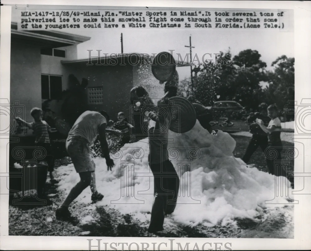 1949 Press Photo White Christmas