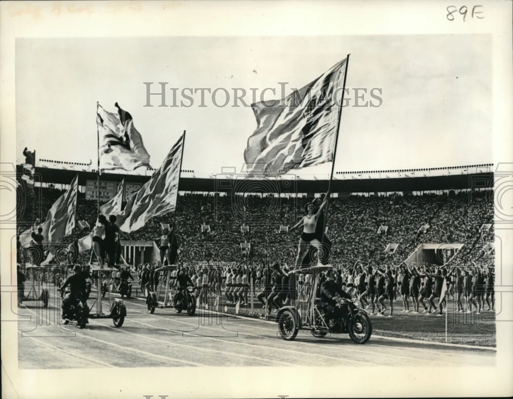 1956 Press Photo New Lenin Central Stadium Opening Ceremony, Moscow Russia