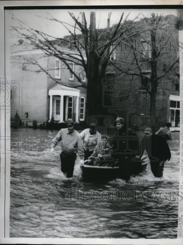 1956 Press Photo Flood in Warren