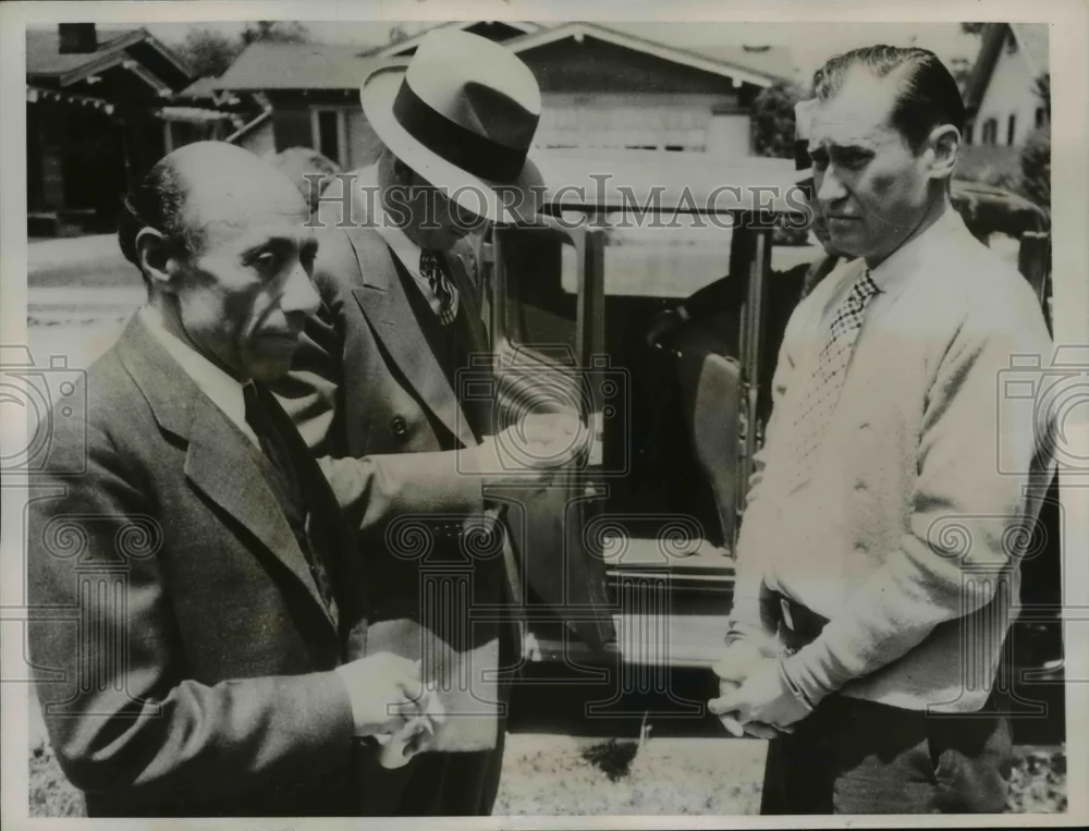 1936 Press Photo Max Sherman, Captain Jack Suthard and Charles Hope