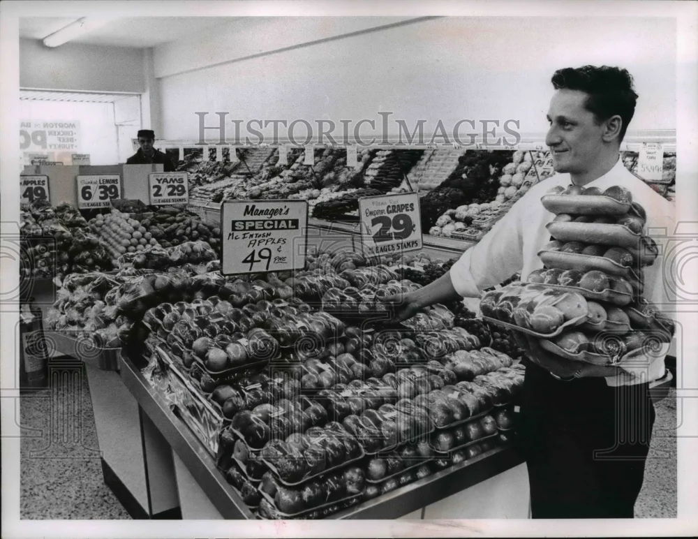 1954 Press Photo Produce Department Pick And Pay Store Ken Advent
