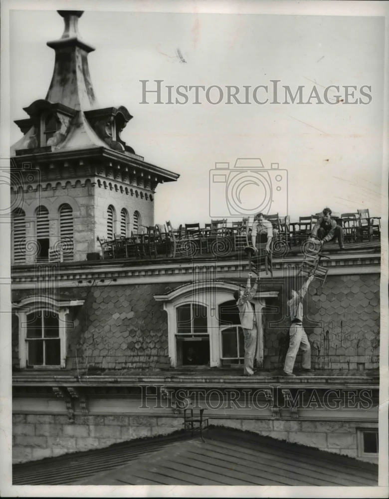 1952 Press Photo School Pranketers at Napeville Illinois