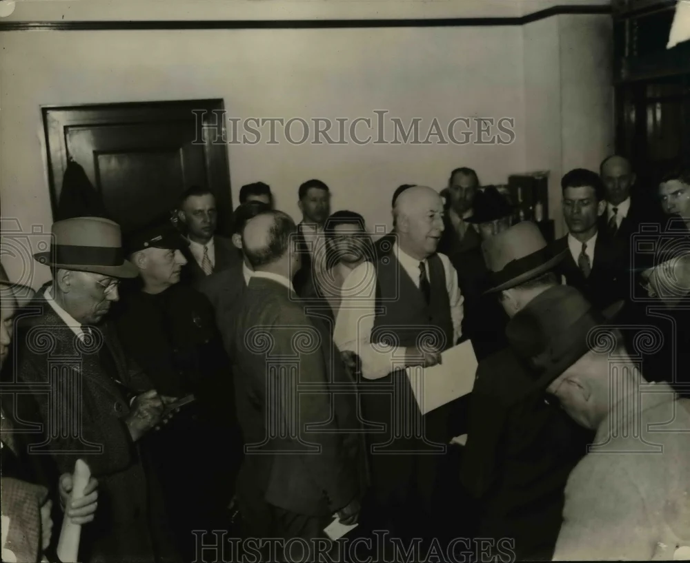 1935 Press Photo Thomas J. Williams, Edward F. McGrady, Fred Schwake