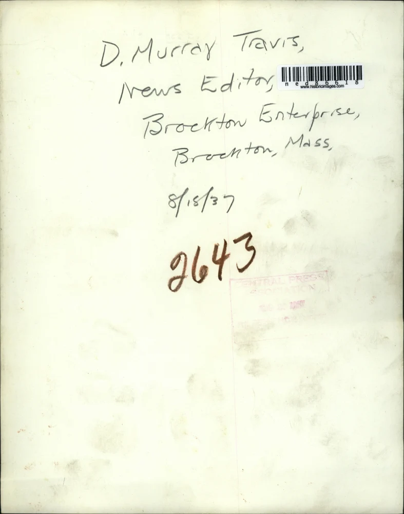 1937 Press Photo of D. Murray Travis News Editor Brockton Enterprise. - Image 2