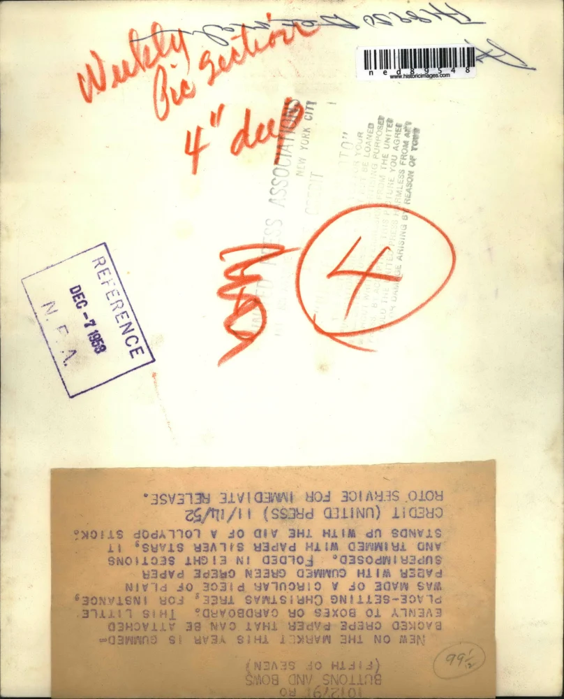 1952 Press Photo of name tag for a Christmas present. - Image 2