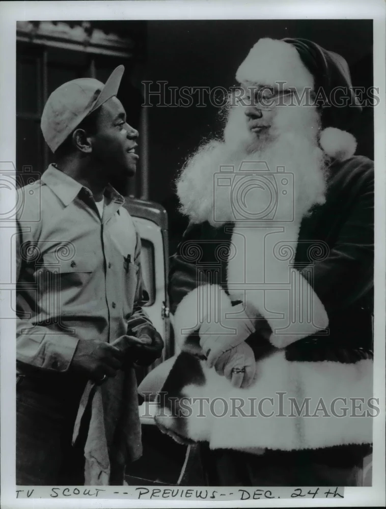 1971 Press Photo Flip Wilson and Santa Claus - TV Scout