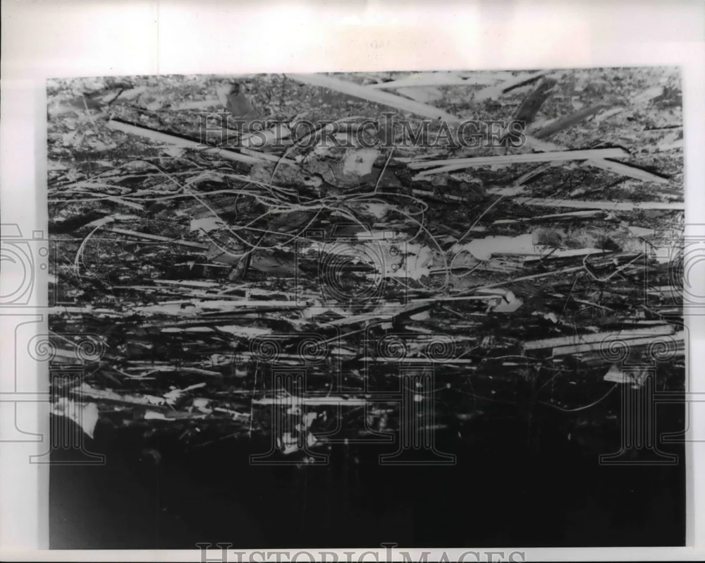 1957 Press Photo Wreckage of the Bradford family's home struck by a tornado