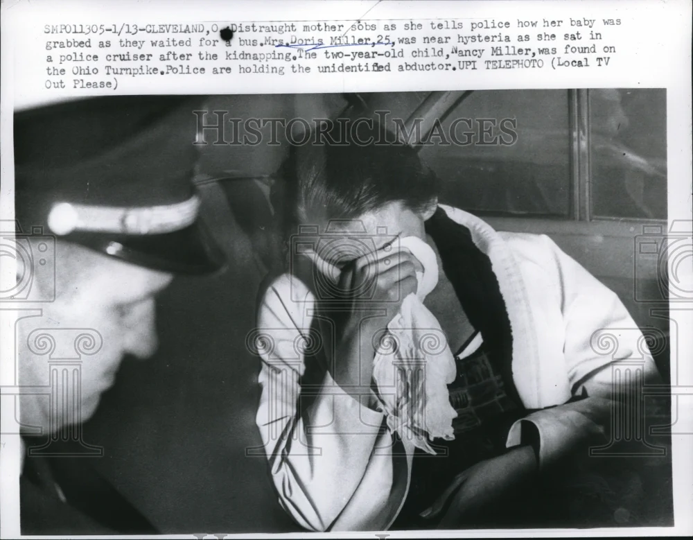 1961 Press Photo Mrs. Doris Miller had Child Nancy Miller Kidnapped - nee09258