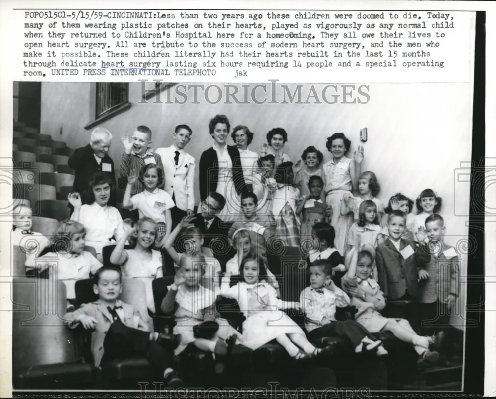 1959 Press Photo Patients at the Cincinnati Children's Hospital