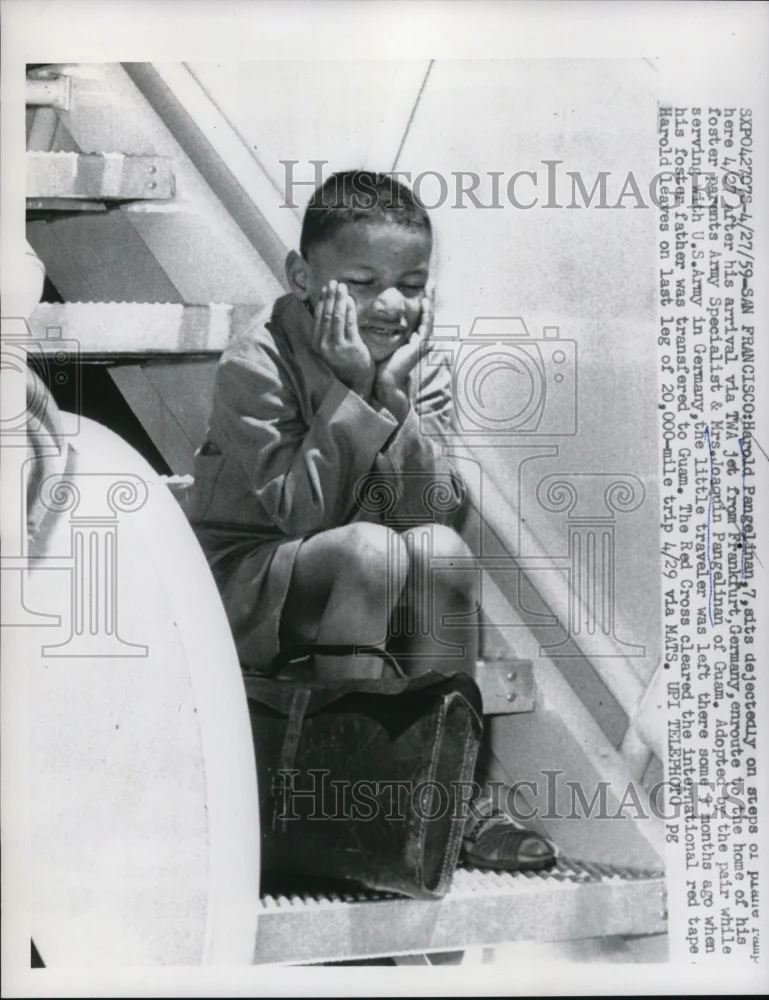 1959 Press Photo Harold Pangelinan arrived in San Francisco from Germany