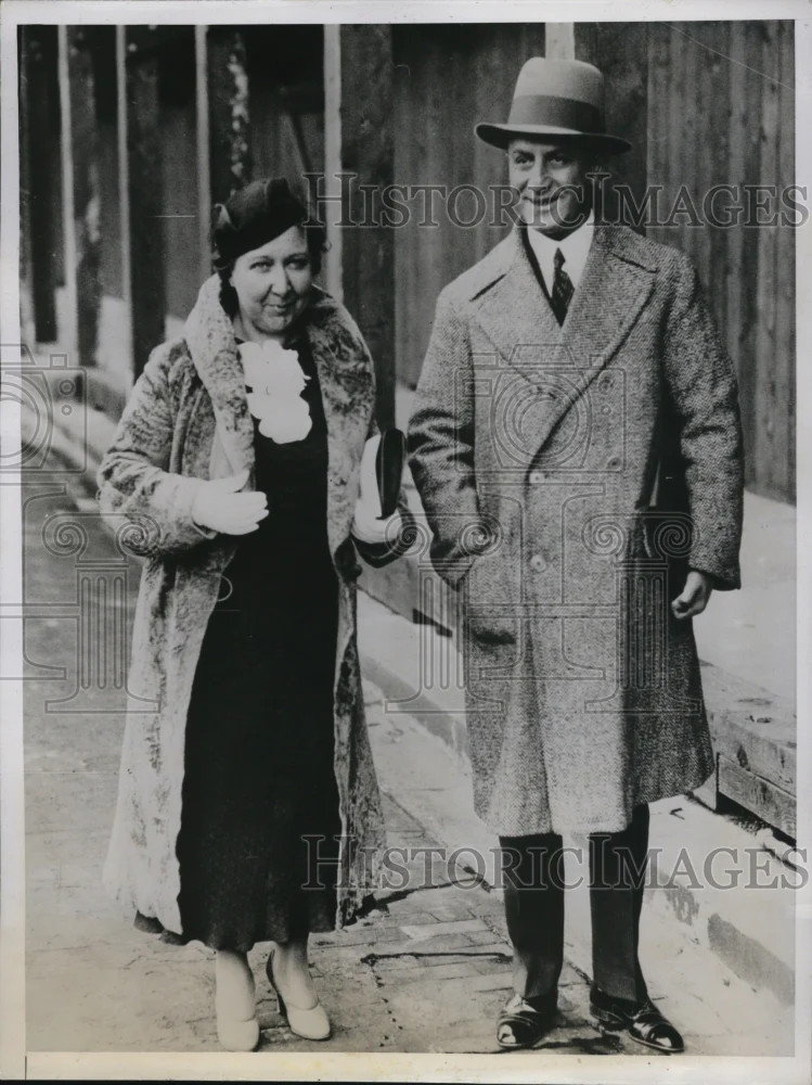1935 Press Photo Turkish woman Petkas & Riza Ali at London Conference
