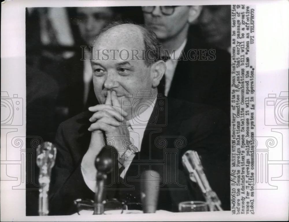 1962 Press Photo Dean Rusk testifies, Senate Foreign Relations, Washington