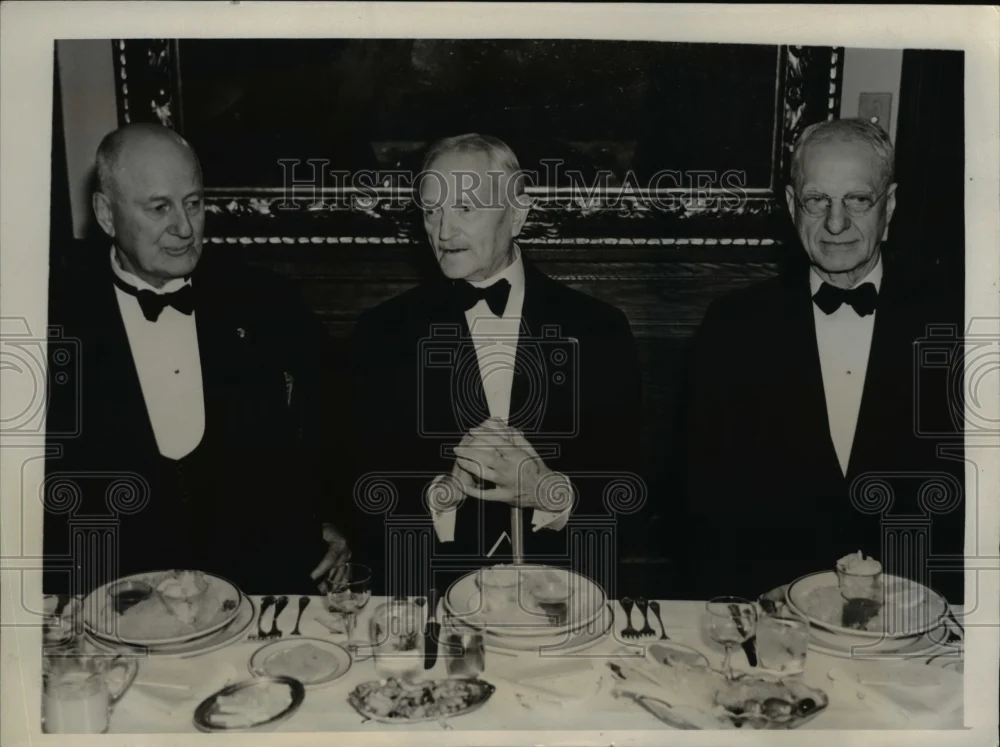 1940 Press Photo Gen. James G. Harbord, Gen. Pershing, and Maj. Merritt Ireland