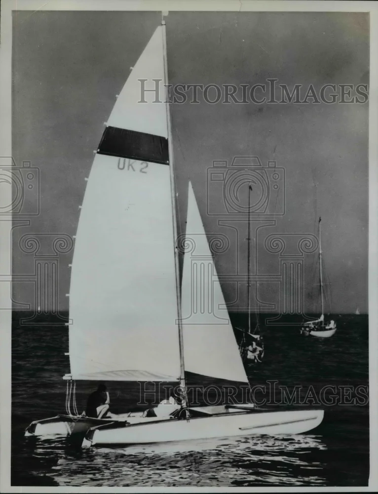 1961 Press Photo Hellcat at International Catamaran Challenge for Great Britain