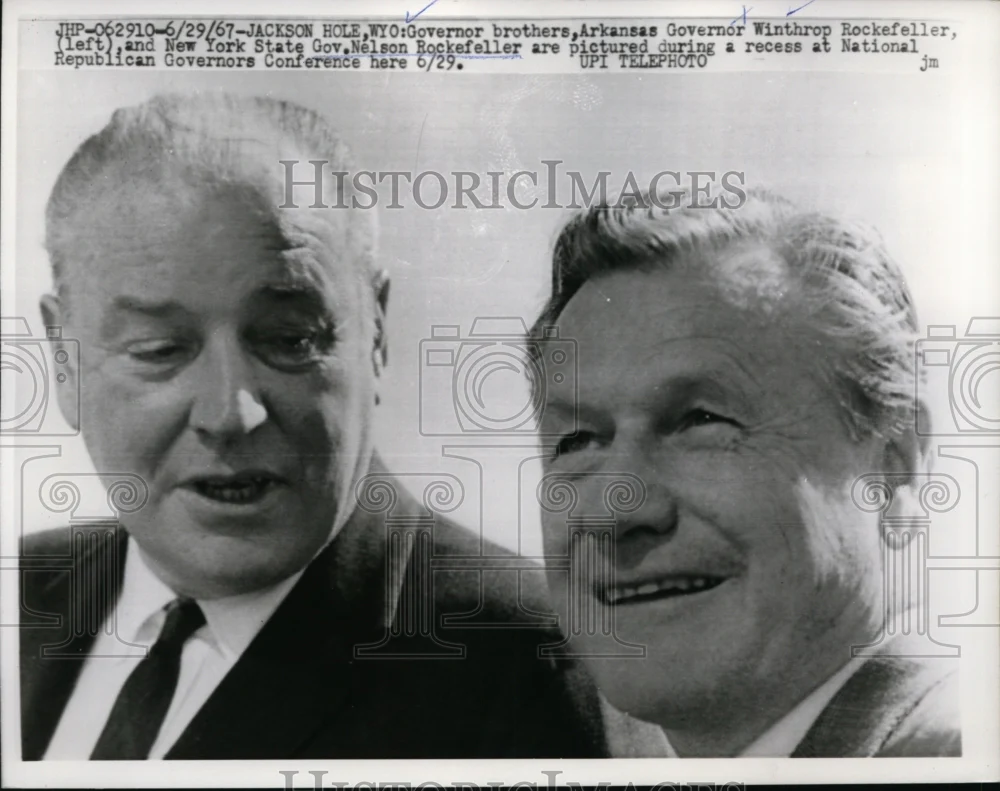 1967 Press Photo Governor Brothers Nelson of NY & Winthrop Rockerfeller of AR