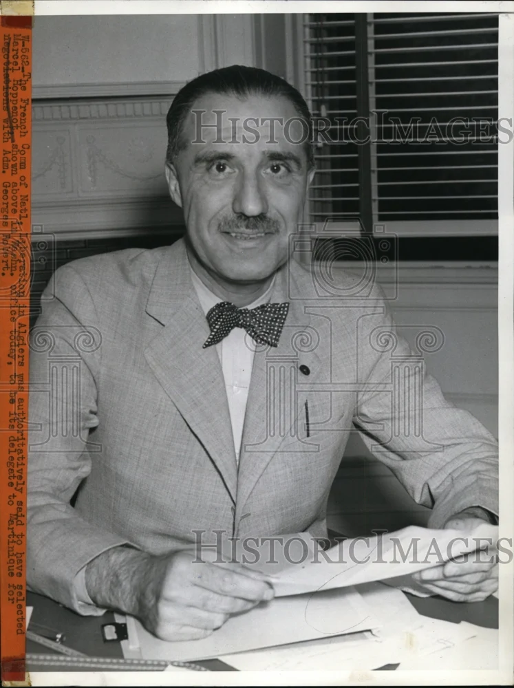 1943 Press Photo Marcel Hoppenot Liberation in Algiers , Amd. Georges Robert