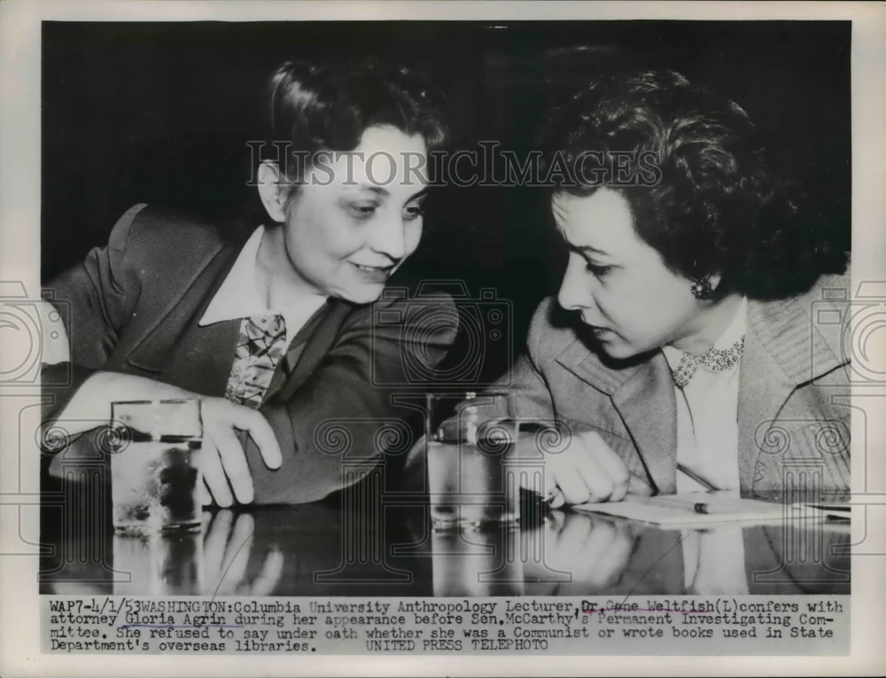 1953 Press Photo Columbia University Anthropology lecturer Dr. Gene Weltfish