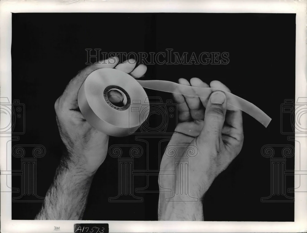 1954 Press Photo Scotch Brand pressure-sensitive tape. - nee67517