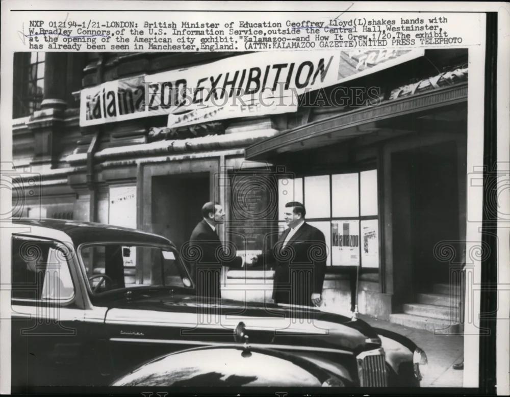 1958 Press Photo Geoffrey Lloyd British Prime Minister and W BRadley Connors