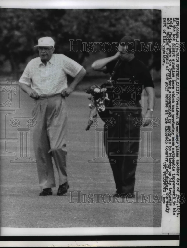 1959 Press Photo Pres.Eisenhower at the Eldorado Country Club in Palm Spring