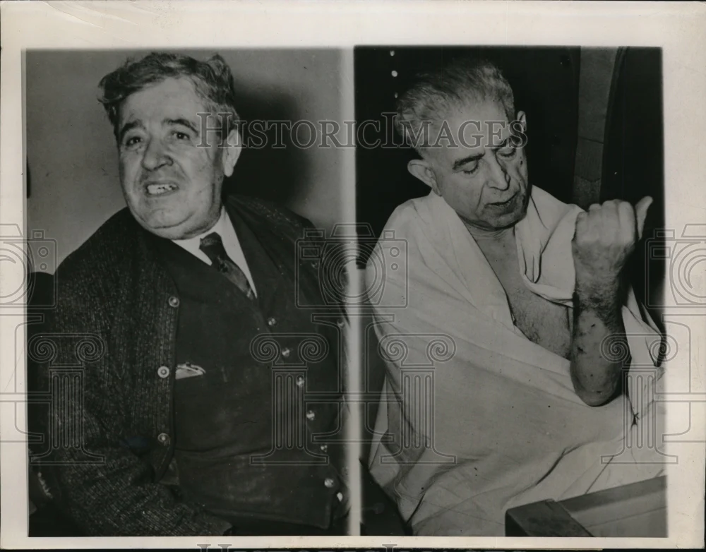 1947 Press Photo Two Persons Shown Injured in Explosion of Three Story Building