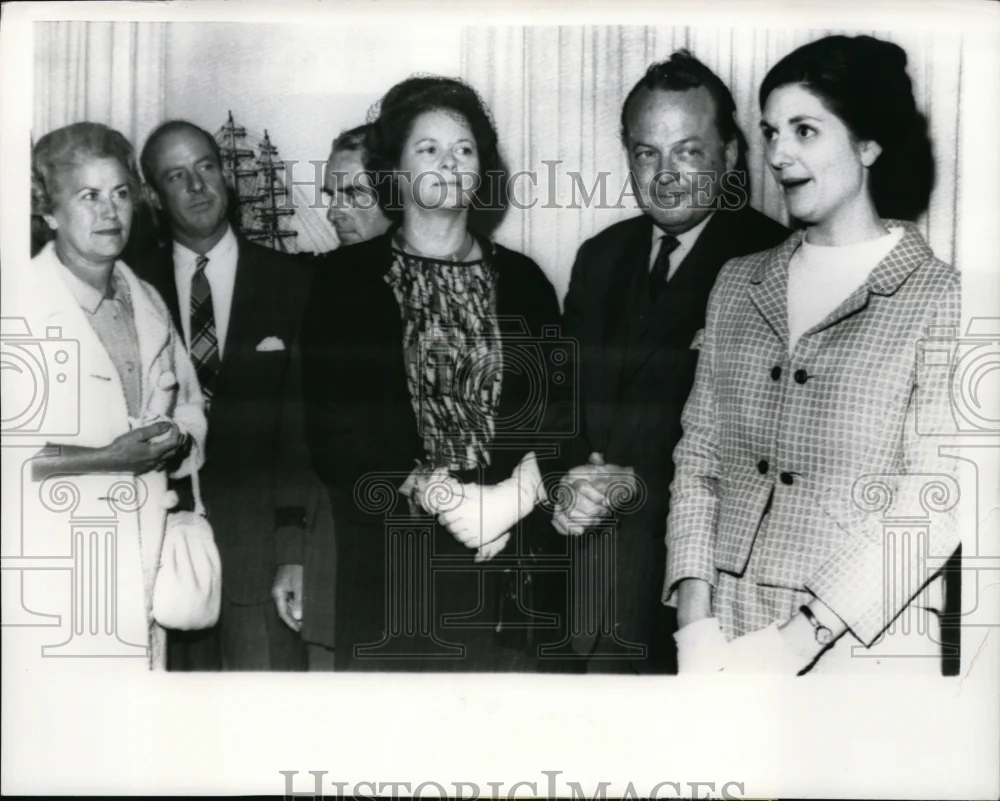 1966 Press Photo Lynda Bird Johnson at Tempelhof Airfield Press Conference