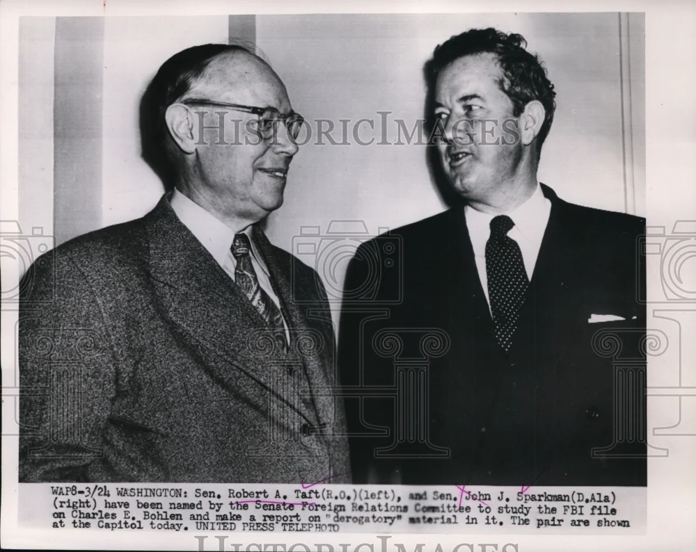 1953 Press Photo Robert Taft and John Sparkman for Senate Foreign Relations