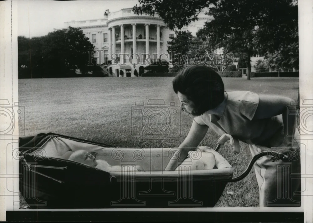 1967 Press Photo Mrs.Lady Bird Johnson with his grandson Patrick Lyndon Nugent