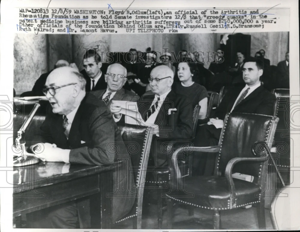 1959 Press Photo Floyd Odlum of Arthritis and Rheumatism Foundation Senate Meet