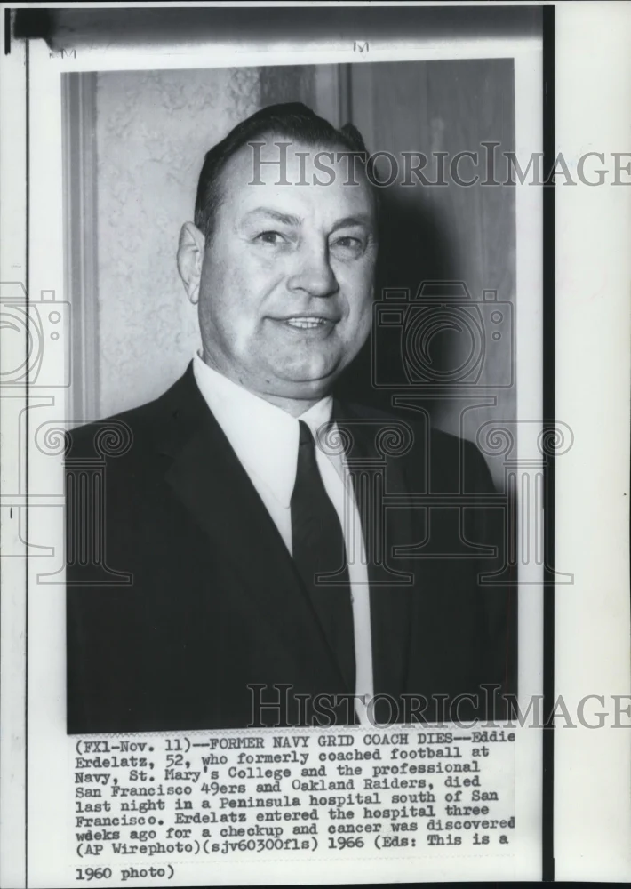 1966 Press Photo Eddie Erdelatz Former Football Coach Dies of Cancer - nef18428