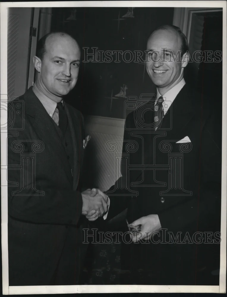 1949 Press Photo James Roosevelt and Dr Lafe Ludwig at Somerset House Night Club