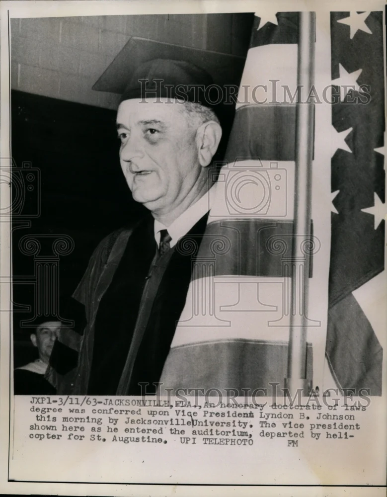1963 Press Photo Honorary Law Degree Conferred Upon Vice-Pres Johnson