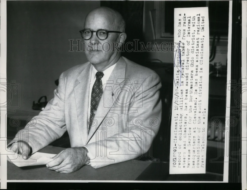 1957 Press Photo Melvin Burton named Director of Internal Service Revenue