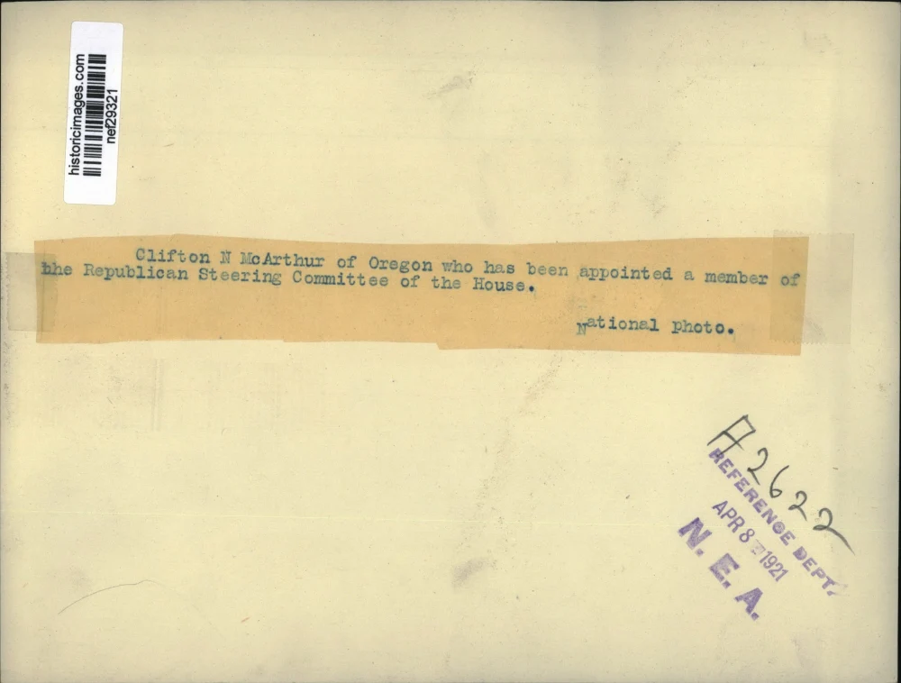 1921 Press Photo Clifton McArthur of Oregon Appointed into Steering Committee - Image 2