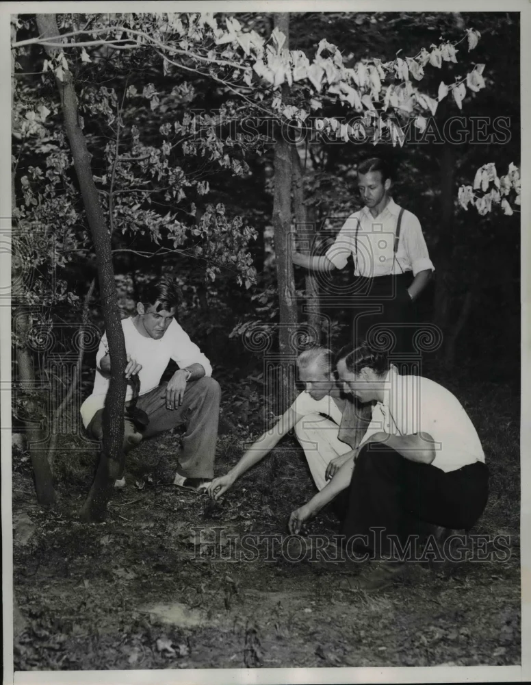1939 Press Photo Site of Man's Torture & Murder in Woods, Fort Lee, New Jersey