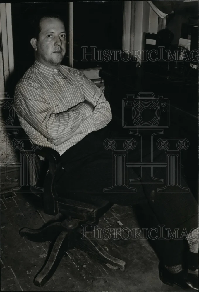1940 Press Photo Clyde Morrison at Wayne County Jail, West Virginia - nef33621