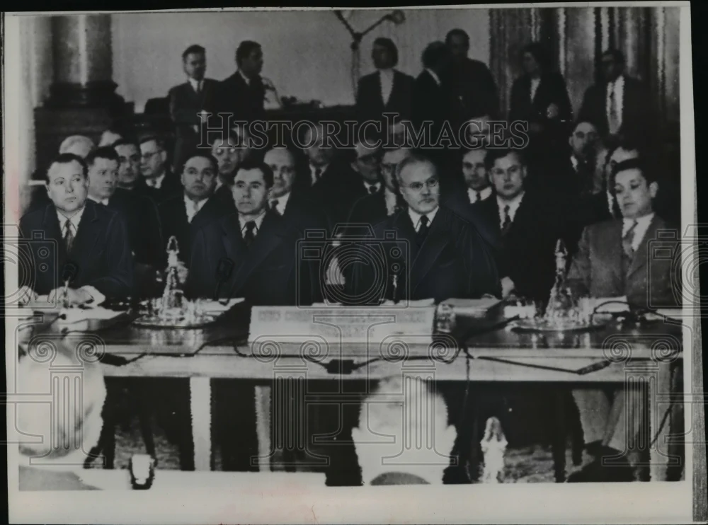 1954 Press Photo Russian Delegation at Big Four Conference, West Berlin, Germany