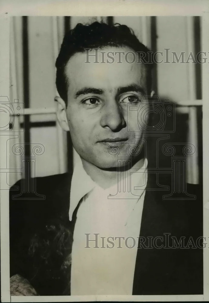 1932 Press Photo Charles Liogera Arrested for Gertrude Hart Attempted Kidnapping
