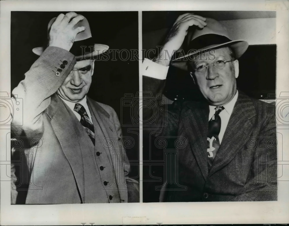 1952 Press Photo Union & Management Leaders Leave Collapsed Steel Talks