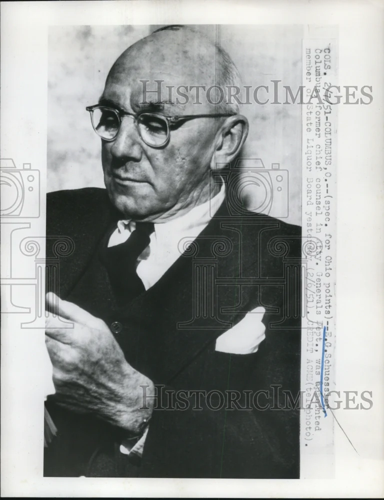1951 Press Photo EG Schuessler Appointed State Liquor Board Member, Ohio