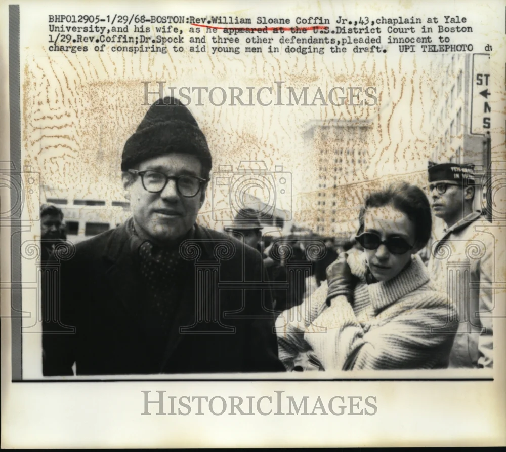 1968 Press Photo Rev.William Sloane Coffin Jr. Chaplain at Yale univ with wife