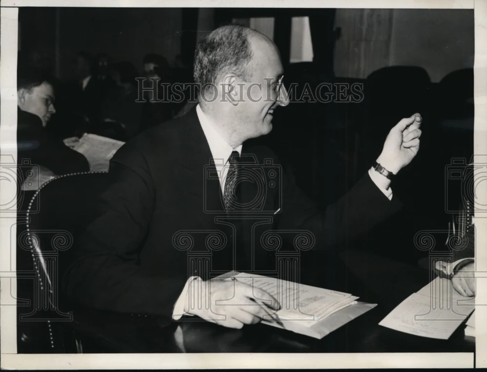 1936 Press Photo Secy of Treasury Henry Morgenthau Jr Spoke Before Sen Finance