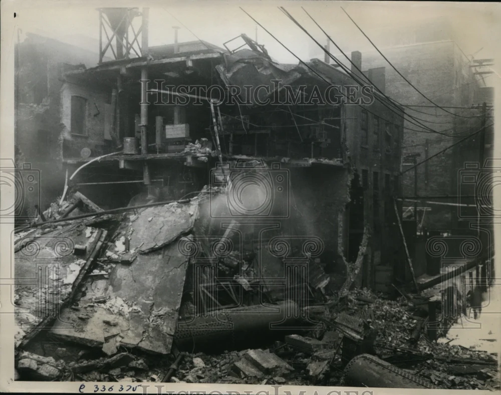 1936 Press Photo Scene of Swift & Company Stockyard Explosion, Chicago