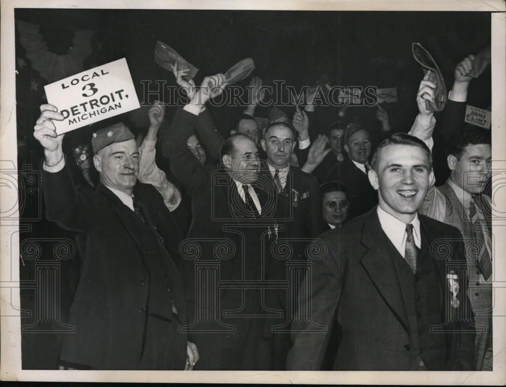 1939 Press Photo United Automobile Workers UAW convention in Cleveland