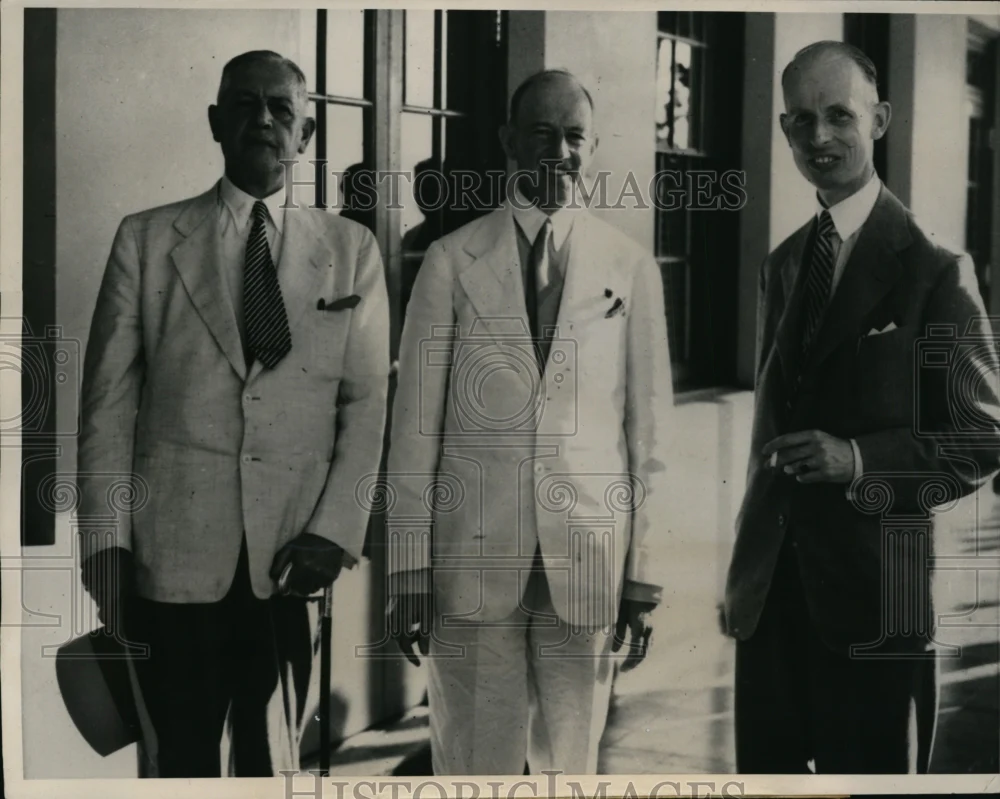 1941 Press Photo Dutch and U.S Officials in Defense Conference on Pacific